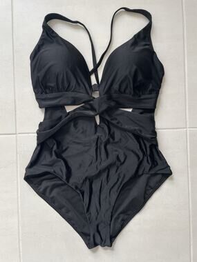 Bar III Swim One Piece Swimsuit Wrap Around Beach Summer Minimalist Chic